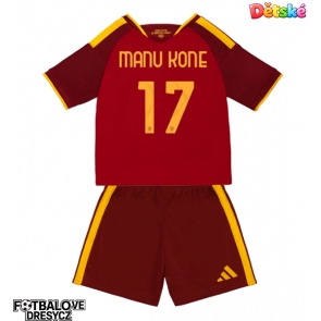 AS Roma Manu Kone #17 Dětské Domácí dres komplet 2026-27 Krátký Rukáv (+ trenýrky)